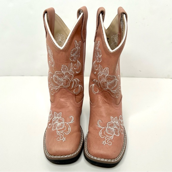Shyanne Western Pink Floral Embroidered Cowboy Boots - Picture 1 of 6